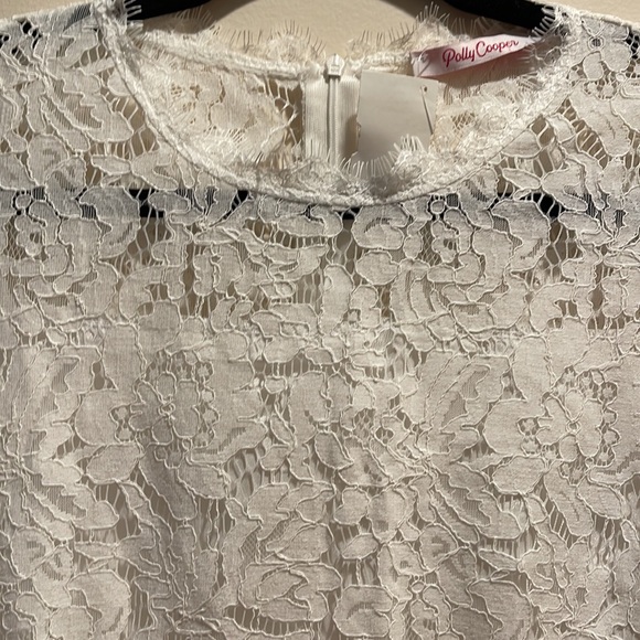 NWT- Polly Cooper fully lined White lace dress - Picture 4 of 8